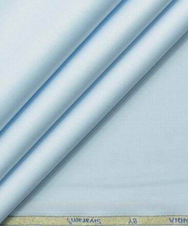 Siyaram's Men's Bamboo Solids 2.25 Meter Unstitched Shirting Fabric (Sky Blue)