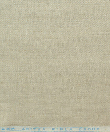 Linen Club Men's 100% Linen 30 LEA Structured 3.75 Meter Unstitched Suiting Fabric (Natural Beige)