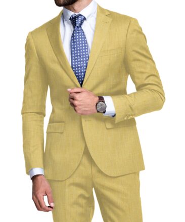 Linen Club Men's 100% Linen 30 LEA Structured 3.75 Meter Unstitched Suiting Fabric (Biscotti Beige)