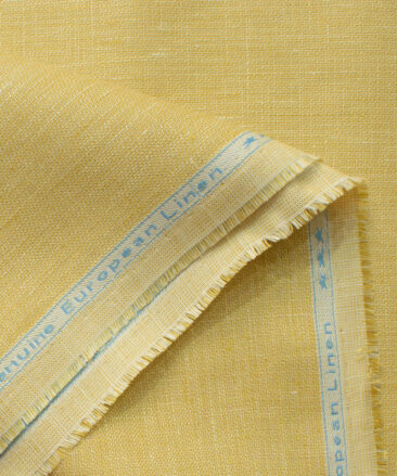 Linen Club Men's 100% Linen 30 LEA Structured 3.75 Meter Unstitched Suiting Fabric (Biscotti Beige)