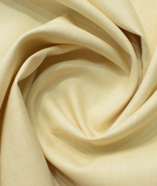 Linen Club Men's 100% Linen 30 LEA Solids Unstitched Suiting Fabric (Eggnog Beige) - Image 5