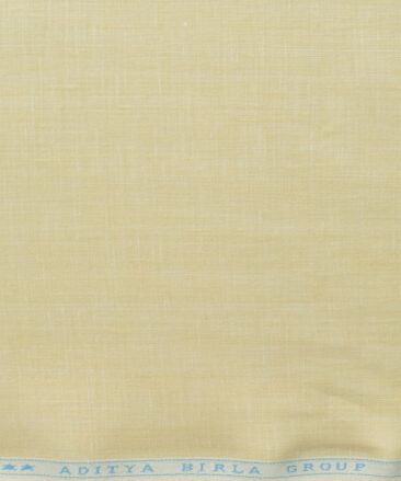 Linen Club Men's 100% Linen 30 LEA Solids 3.75 Meter Unstitched Suiting Fabric (Eggnog Beige)