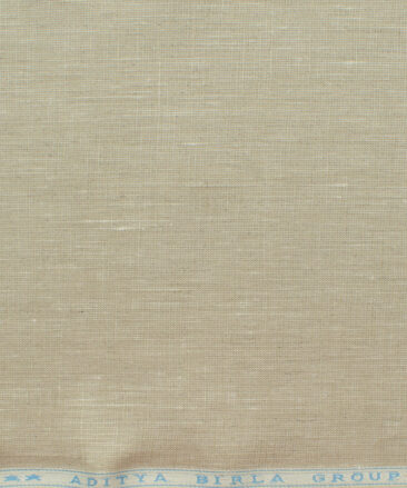 Linen Club Men's 100% Linen 30 LEA Self Design 3.75 Meter Unstitched Suiting Fabric (Oat Beige)