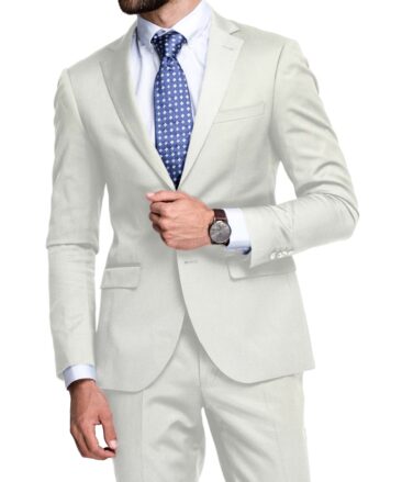 Burgoyne Men's 100% Linen 30 LEA Solids 3.75 Meter Unstitched Suiting Fabric (Off White)