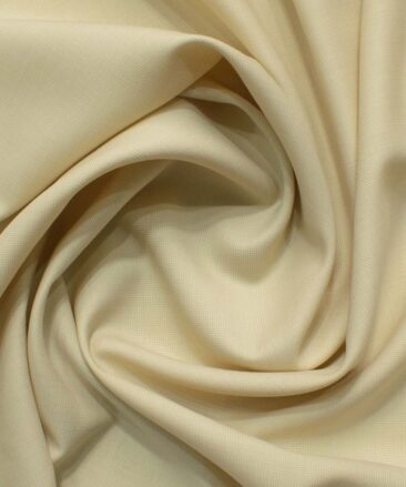 Cadini Men's 35% Wool Super 110's Structured 3.75 Meter Unstitched Suiting Fabric (Beige)