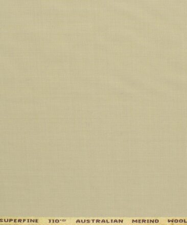 Cadini Men's 35% Wool Super 110's Structured 3.75 Meter Unstitched Suiting Fabric (Beige)