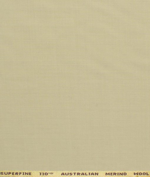 Cadini Men's 35% Wool Super 110's Structured 3.75 Meter Unstitched Suiting Fabric (Beige)