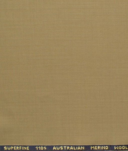 Cadini Men's 35% Wool Super 110's Structured 3.75 Meter Unstitched Suiting Fabric (Khakhi Brown)