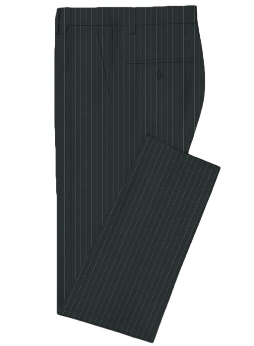 Cavalero Men's 70% Wool Super 130's Striped  Unstitched Suiting Fabric (Blackish Grey) - Image 7