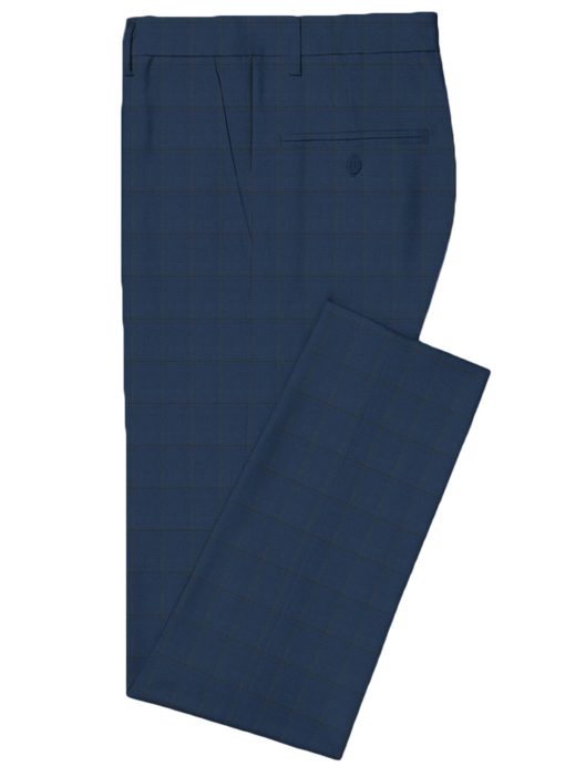 J.Hampstead Men's 20% Wool Super 90's Checks  Unstitched Suiting Fabric (Dark Royal Blue) - Image 6