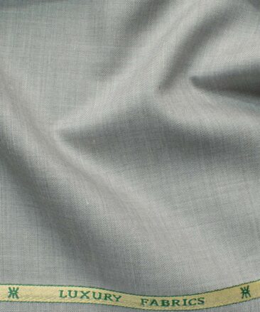 OCM Men's 35% Wool  Self Design 3.75 Meter Unstitched Suiting Fabric (Light Grey)