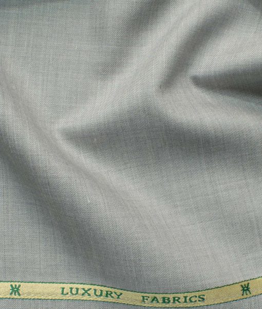 OCM Men's 35% Wool  Self Design 3.75 Meter Unstitched Suiting Fabric (Light Grey)