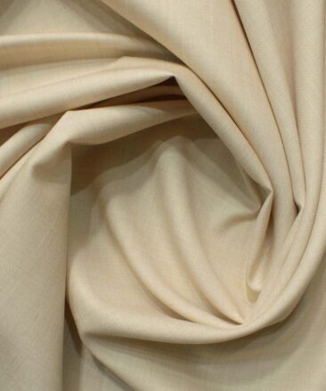 OCM Men's 35% Wool  Self Design 3.75 Meter Unstitched Suiting Fabric (Oat Beige)