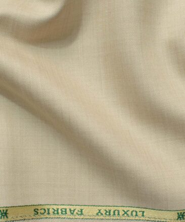 OCM Men's 35% Wool  Self Design 3.75 Meter Unstitched Suiting Fabric (Oat Beige)