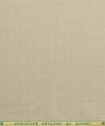 OCM Men's 35% Wool  Self Design 3.75 Meter Unstitched Suiting Fabric (Oat Beige)