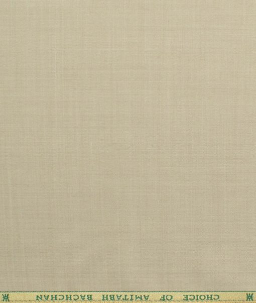 OCM Men's 35% Wool  Self Design 3.75 Meter Unstitched Suiting Fabric (Oat Beige)