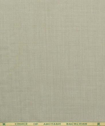 OCM Men's 35% Wool  Self Design 3.75 Meter Unstitched Suiting Fabric (Pistachious Beige)