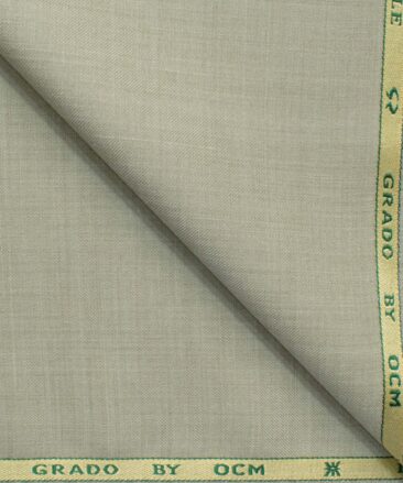 OCM Men's 35% Wool  Self Design 3.75 Meter Unstitched Suiting Fabric (Pistachious Beige)