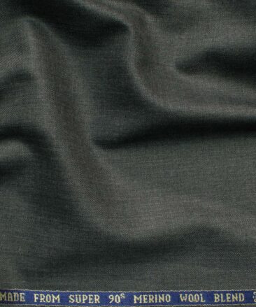 Raymond Men's 25% Wool Super 90's Self Design 3.75 Meter Unstitched Suiting Fabric (Dark Worsted Grey)