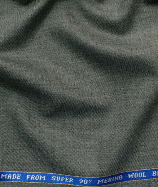 Raymond Men's 25% Wool Super 90's Self Design 3.75 Meter Unstitched Suiting Fabric (Worsted Grey)