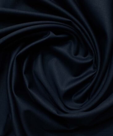 Zaccari Men's 20% Wool Super 110's Solids 3.75 Meter Unstitched Suiting Fabric (Dark Blue)