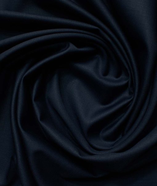 Zaccari Men's 20% Wool Super 110's Solids 3.75 Meter Unstitched Suiting Fabric (Dark Blue)