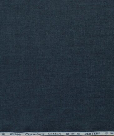 Arvind Men's Premium Cotton Solids 2.25 Meter Unstitched Shirting Fabric (Denim Blue)