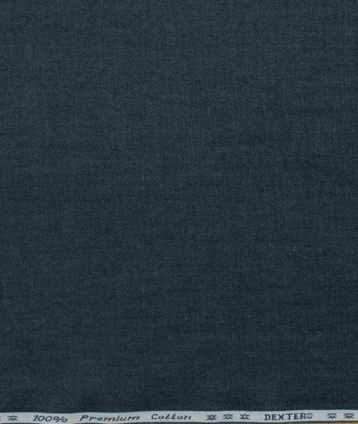 Arvind Men's Premium Cotton Solids 2.25 Meter Unstitched Shirting Fabric (Denim Blue)