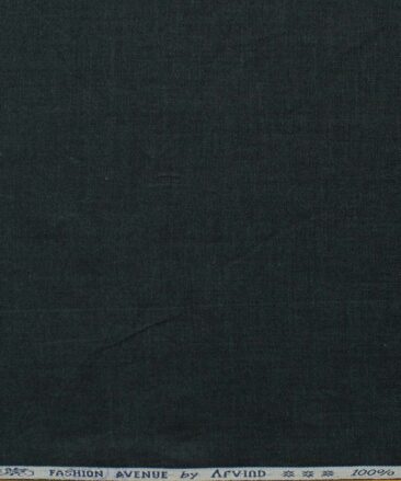 Arvind Men's Premium Cotton Solids 2.25 Meter Unstitched Shirting Fabric (Denim Dark Green)