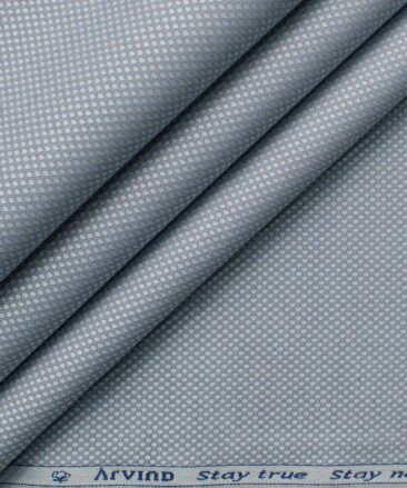 Arvind Men's Premium Cotton Structured 2.25 Meter Unstitched Shirting Fabric (Grey)