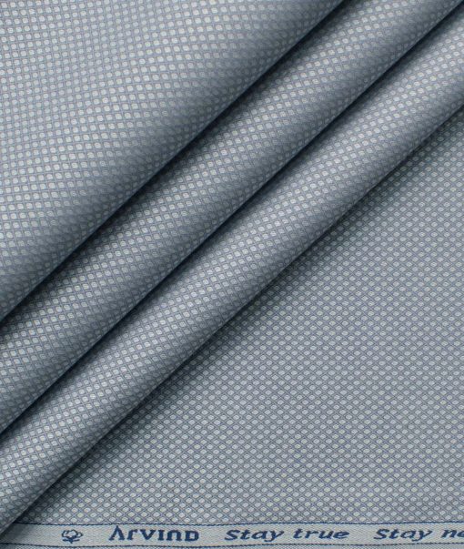 Arvind Men's Premium Cotton Structured 2.25 Meter Unstitched Shirting Fabric (Grey)