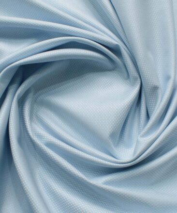 Arvind Men's Premium Cotton Structured 2.25 Meter Unstitched Shirting Fabric (Sky Blue)