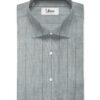 Arvind Men's Pure Irish Linen 80 LEA Striped 2.25 Meter Unstitched Shirting Fabric (Light Grey)