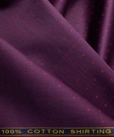 Birla Century Men's Pure Cotton Self Design 2.25 Meter Unstitched Shirting Fabric (Dark Wine)