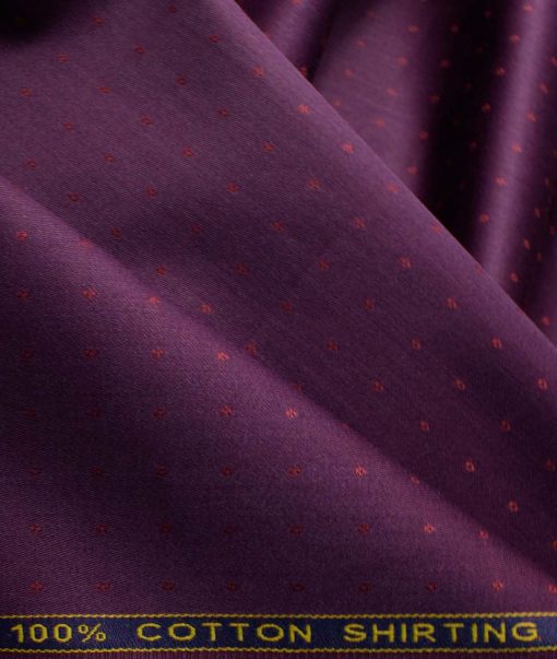 Birla Century Men's Pure Cotton Self Design 2.25 Meter Unstitched Shirting Fabric (Dark Wine)