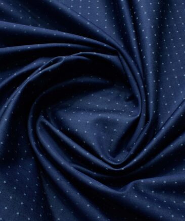 Birla Century Men's Pure Cotton Self Design 2.25 Meter Unstitched Shirting Fabric (Denim Blue)