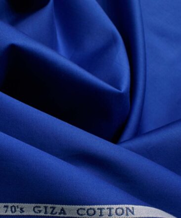 Birla Century Men's 70's Giza Cotton Solids 2.25 Meter Unstitched Shirting Fabric (Bright Royal Blue)