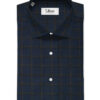 Canetti by Cadini Italy Men's Bamboo Checks 2.25 Meter Unstitched Shirting Fabric (Dark Royal Blue)