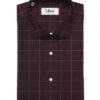 Canetti by Cadini Italy Men's Bamboo Checks 2.25 Meter Unstitched Shirting Fabric (Dark Wine)