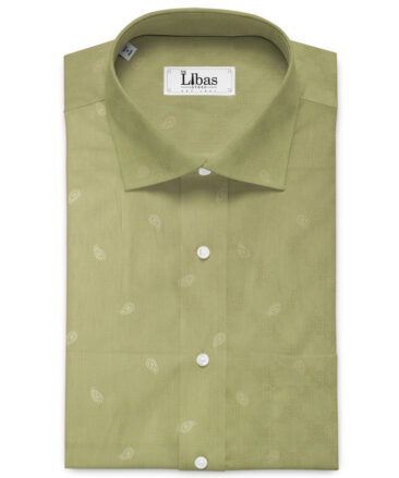 Canetti by Cadini Italy Men's Lawn Premium Cotton Printed 2.25 Meter Unstitched Shirting Fabric (Light Green)