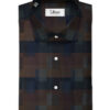 J.Hamsptead Men's Giza Cotton Self Design 2.25 Meter Unstitched Shirting Fabric (Brown & Blue)