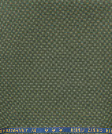 J.Hampstead Men's 60% Wool Super 130's Structured 1.30 Meter Unstitched Trouser Fabric (Olive Green)