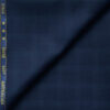 J.Hampstead Men's 60% Wool Super 140's Checks 1.30 Meter Unstitched Trouser Fabric (Dark Royal Blue)