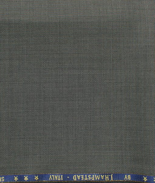 J.Hampstead Men's 60% Wool Super 140's Structured 1.30 Meter Unstitched Trouser Fabric (Grey)