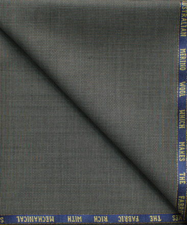 J.Hampstead Men's 60% Wool Super 140's Structured 1.30 Meter Unstitched Trouser Fabric (Grey)