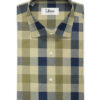 Luthai Men's Giza Cotton Checks 2.25 Meter Unstitched Shirting Fabric (Beige & Brown)