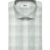 Luthai Men's Supima Cotton Checks 2.25 Meter Unstitched Shirting Fabric (White & Grey)