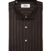 Luthai Men's Supima Cotton Striped 2.25 Meter Unstitched Shirting Fabric (Dark Brown)