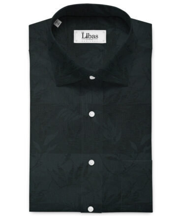 Luthai Men's Supima Cotton Self Design 2.25 Meter Unstitched Shirting Fabric (Blackish Grey)