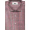 Soktas Men's Giza Cotton Checks 2.25 Meter Unstitched Shirting Fabric (Red & Blue)